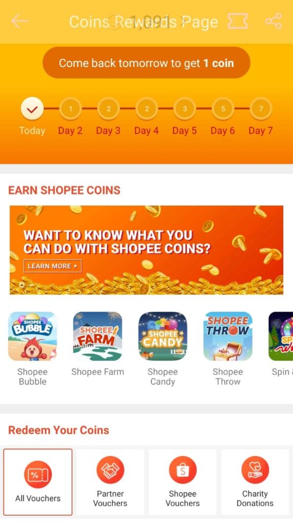 Games in eCommerce - Example of Gamified element of receiving rewards for daily logins.